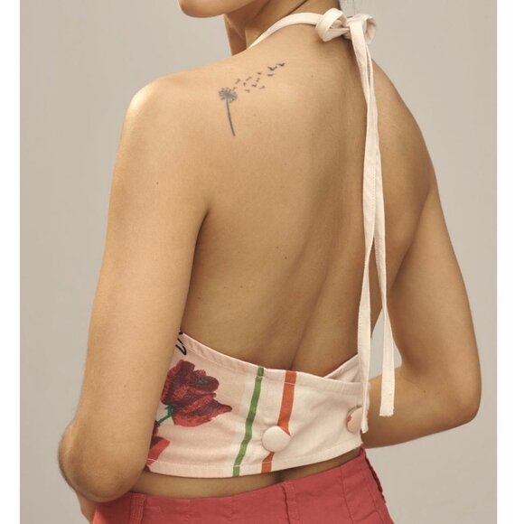 Maeve Anthropologie Printed Halter Top Size M - Picture 2 of 5